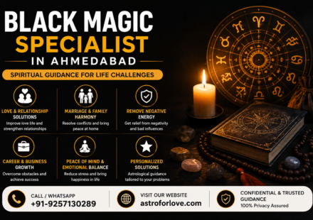Black Magic Specialist in Ahmedabad providing spiritual guidance for love, marriage, and negative energy removal